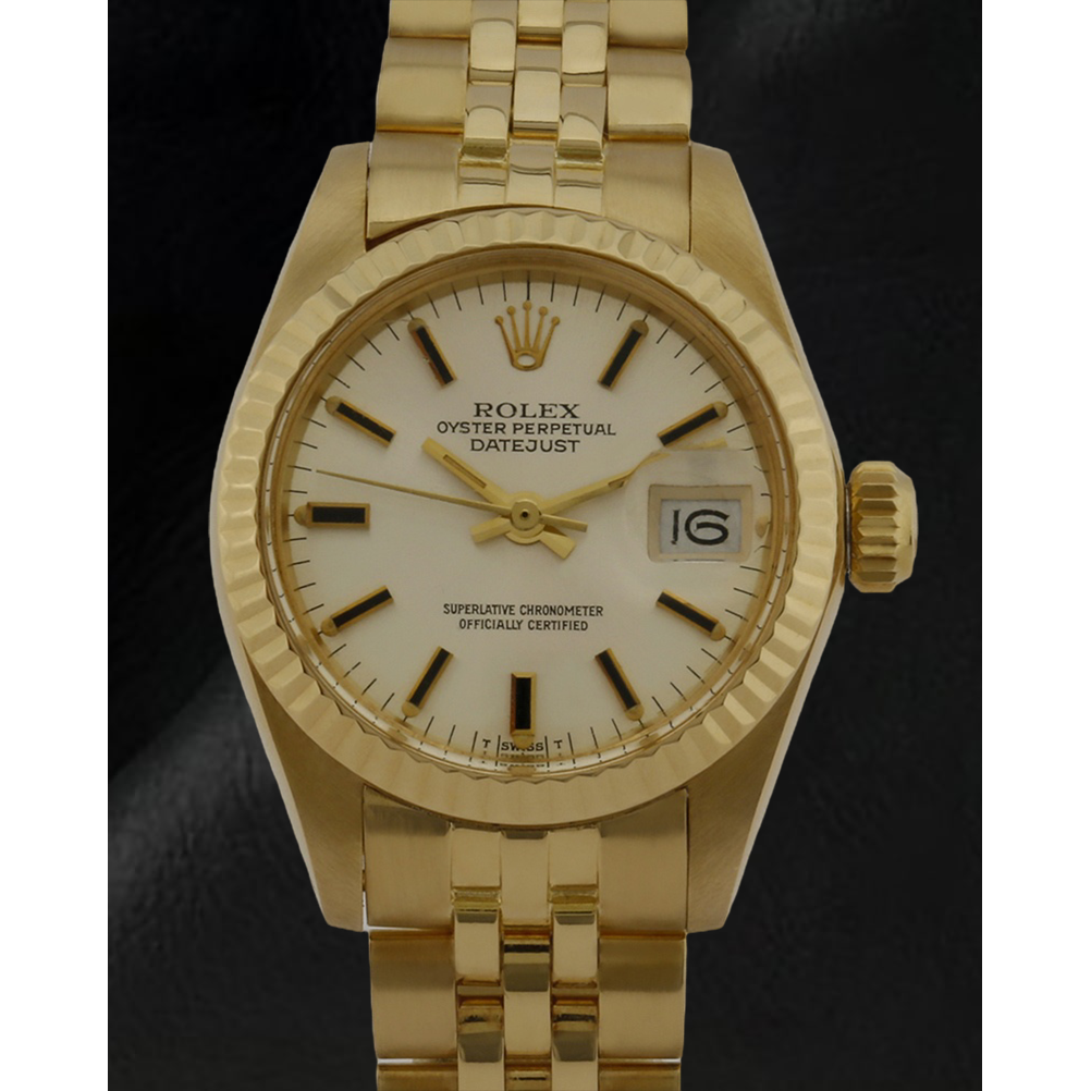 Rolex Lady Datejust 26 mm Yellow Gold President Style Watch