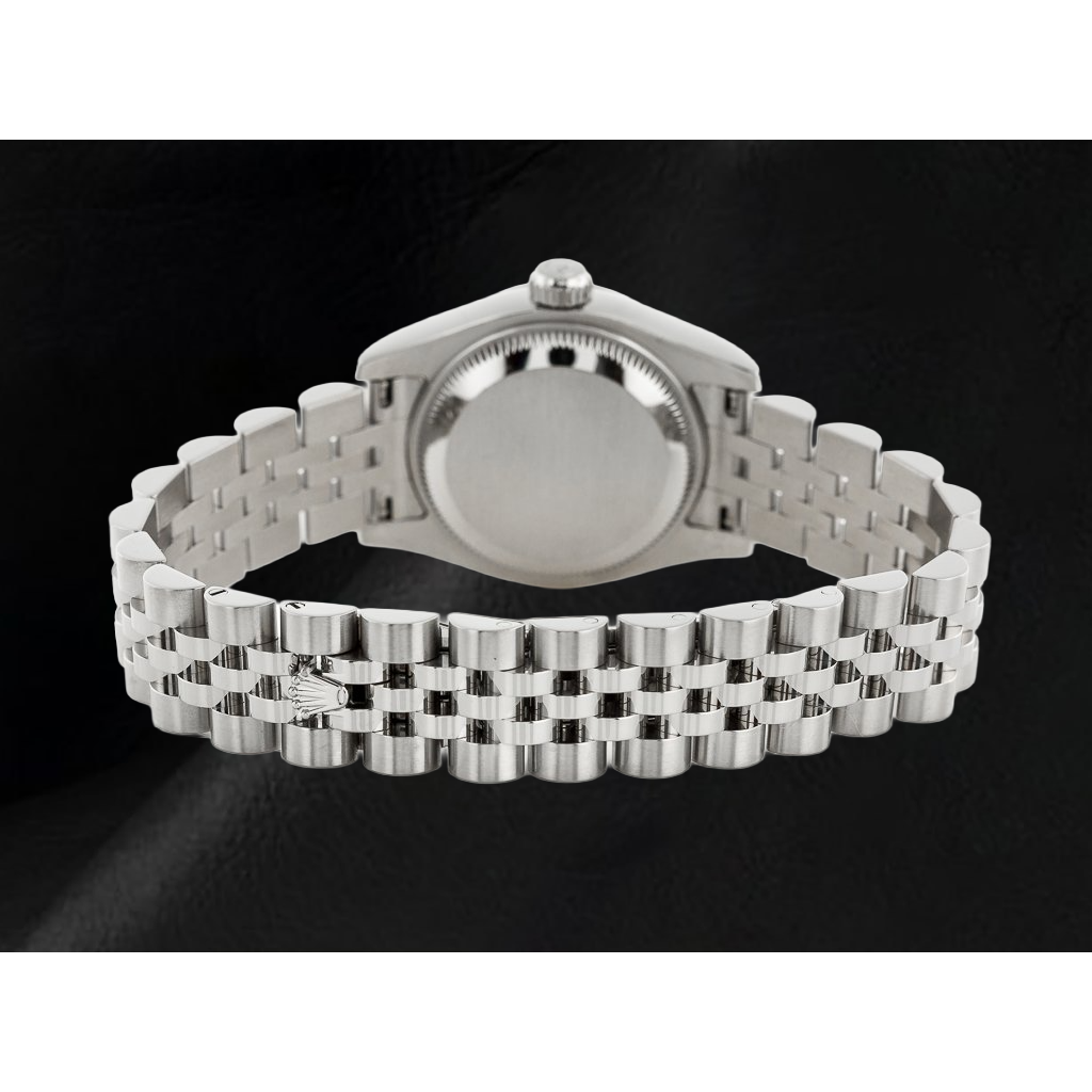 Rolex Lady Datejust 26mm Salmon Dial Fluted Bezel Jubilee Hidden Clasp Watch