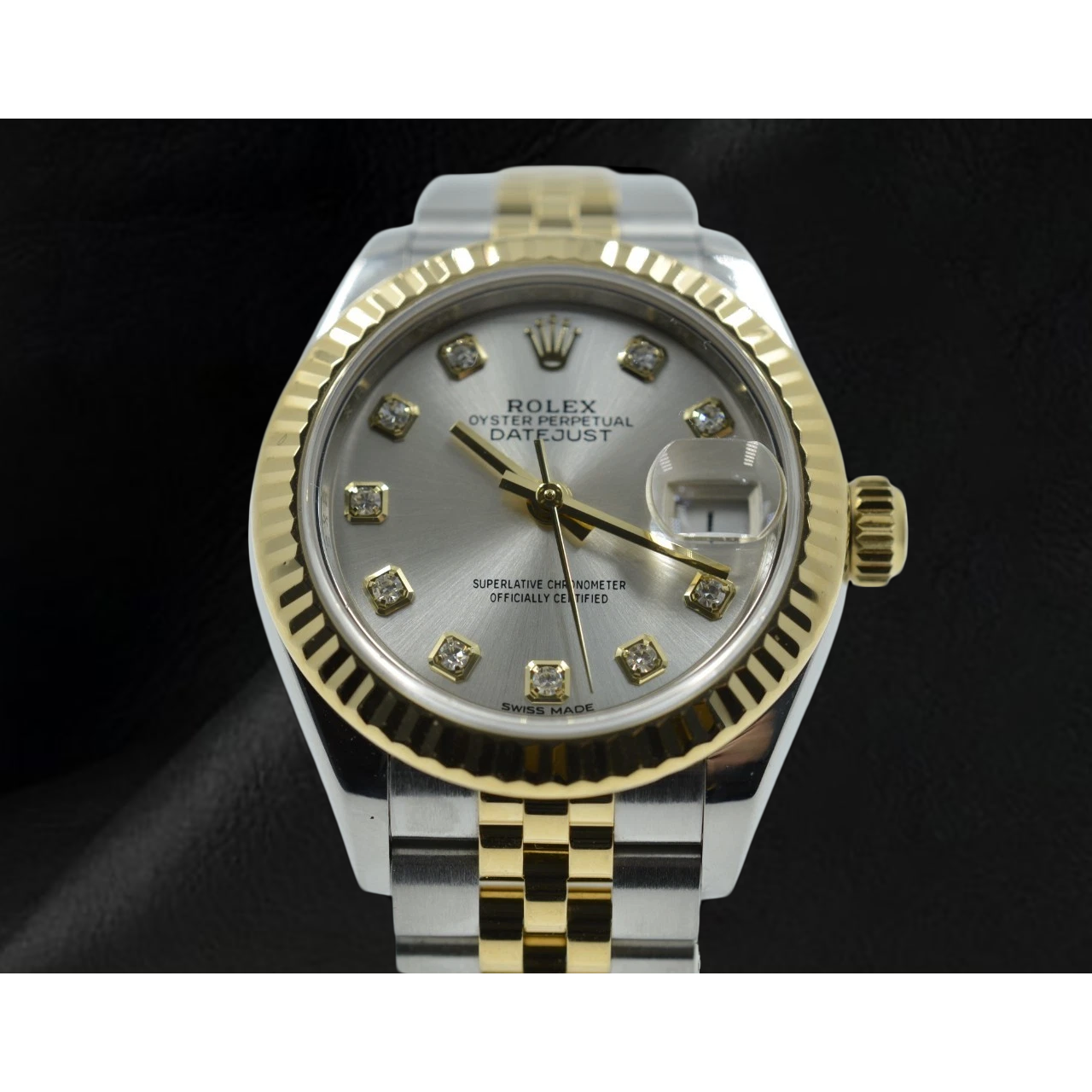 Rolex Lady Datejust 28mm 279173 Silver Diamond Dial Watch Two Tone