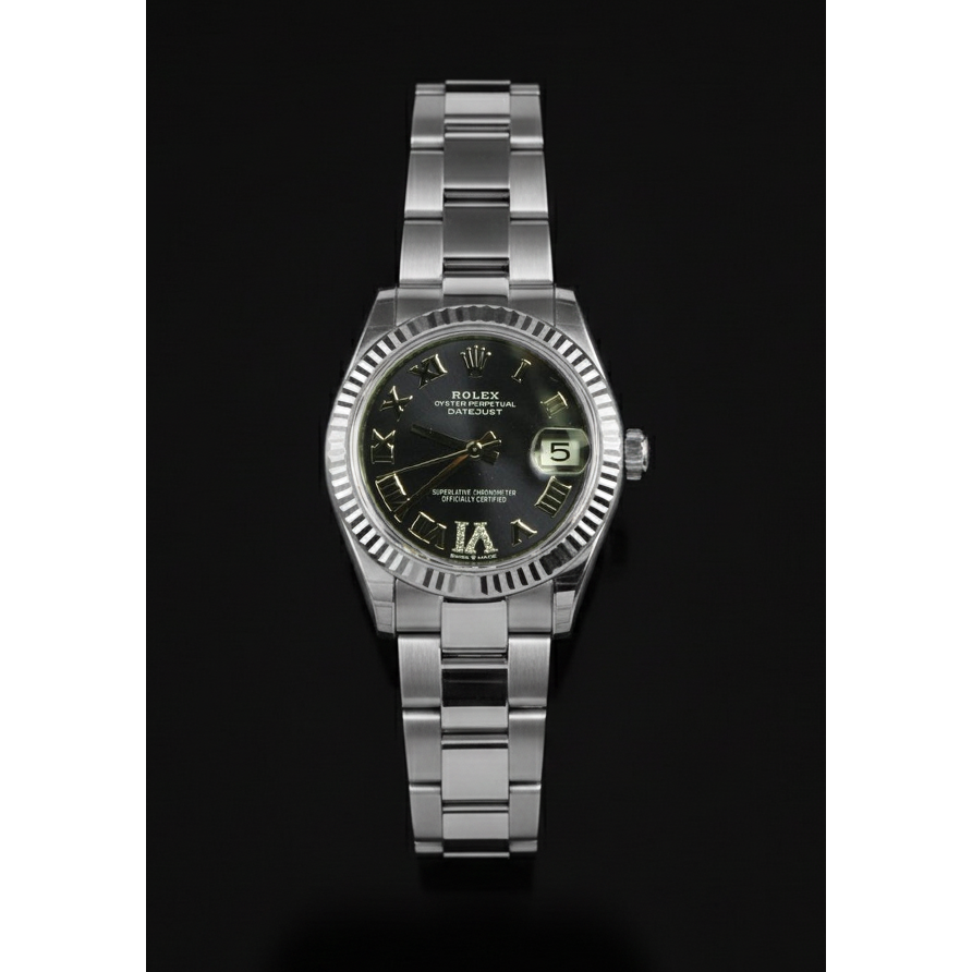 Rolex Lady Datejust 31mm Purple Natural Earth Mined Diamond Dial Stainless Steel Watch