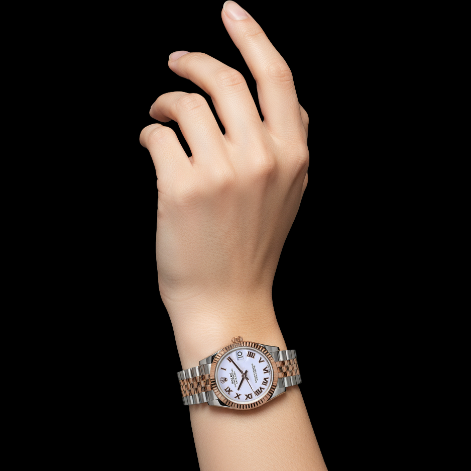 Rolex Lady Datejust 31mm White Roman Two Tone Watch P5
