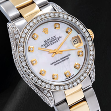 Rolex Lady Datejust 6824 31mm White Mother of Pearl Diamond Dial Two Tone Oyster Bracelet Watch