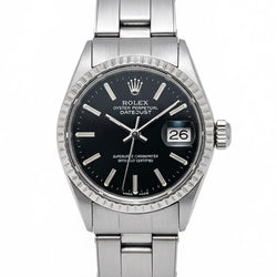 Rolex Lady Datejust Black Stick Dial 26 mm Staiinless Steel Watch