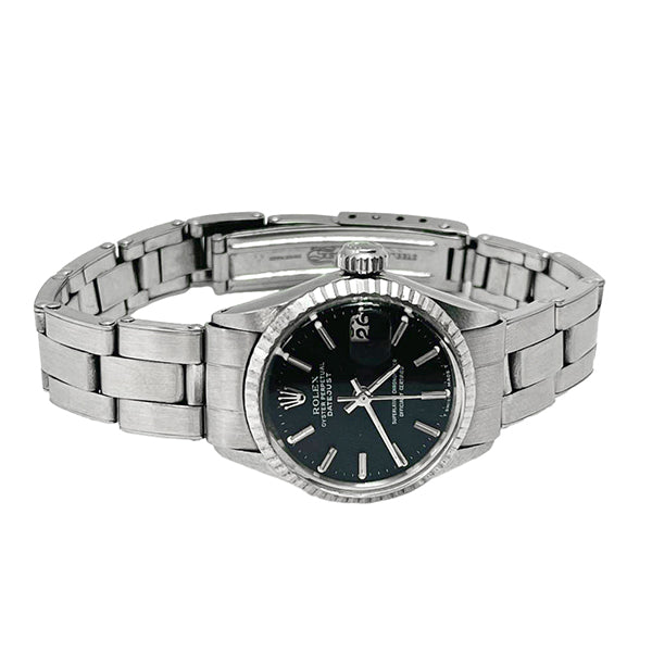 Rolex Lady Datejust Black Stick Dial 26 mm Staiinless Steel Watch