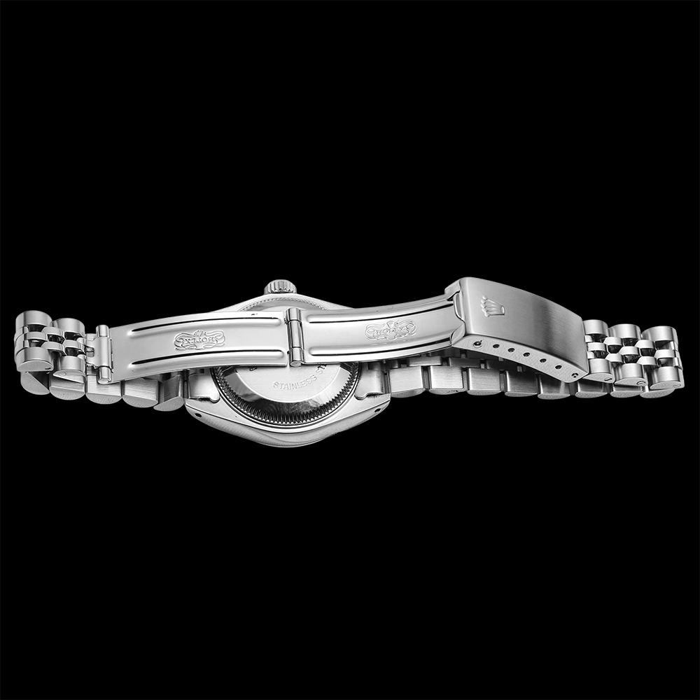 Rolex Lady Datejust Silver Watch Ss Jubilee Bracelet Fluted Bezel