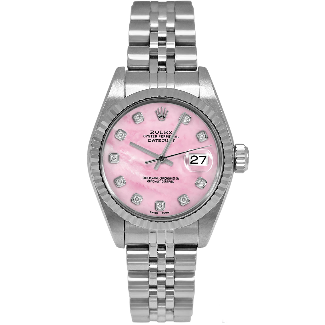 Rolex Lady Datejust Year 2004 26 mm Pink Mother Of Pearl Stainless Steel Watch