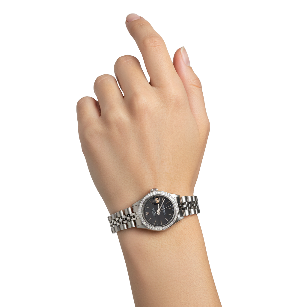 Rolex Lady Watch Ss Black Stick Dial Rolex Date Series Watch P4