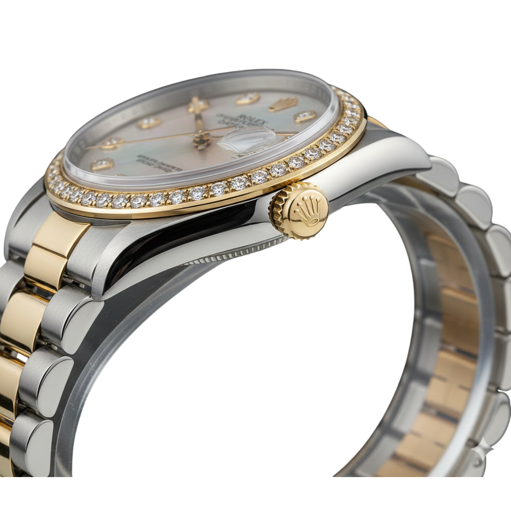 Real South Sea Pearl Rolex – profile view