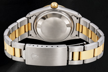 Rolex Oyster Perpetual 14233 34mm Champagne Stick Dial Two Tone Watch