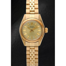Rolex Oyster Perpetual 24 mm Champagne Stick Dial Yellow Gold Watch
