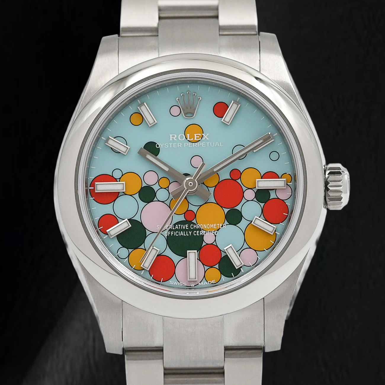 Rolex Oyster Perpetual 277200 31mm Turquoise Celebration Stick Dial Stainless Steel Watch