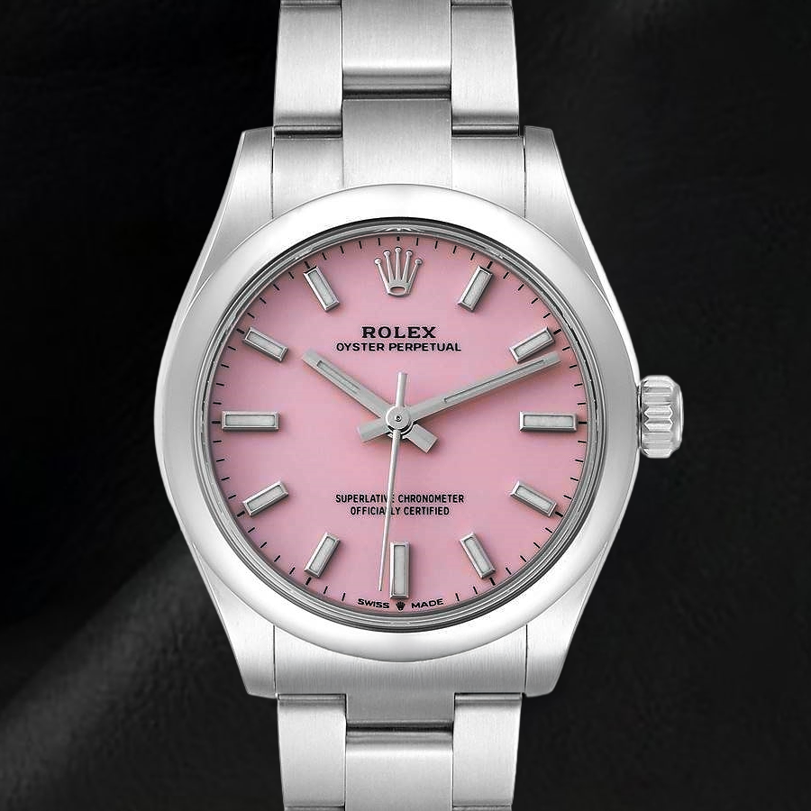 Rolex Oyster Perpetual 31mm Candy Pink Luminous Dial Stainless Steel Men's Watch