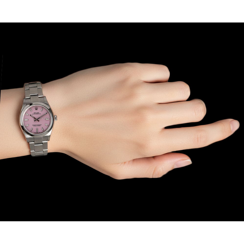 Rolex Oyster Perpetual 31mm Candy Pink Luminous Dial Stainless Steel Men's Watch P3