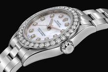 Rolex Oyster Perpetual 67193 26mm White Mother of Pearl Diamond Dial Stainless Steel Watch
