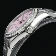 Rolex Oyster Perpetual Iced Bezel Stainless Steel Ladies Watch