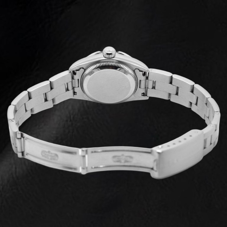 Rolex Oyster Perpetual Pink Diamond Dial 24 mm Stainless Steel Watch