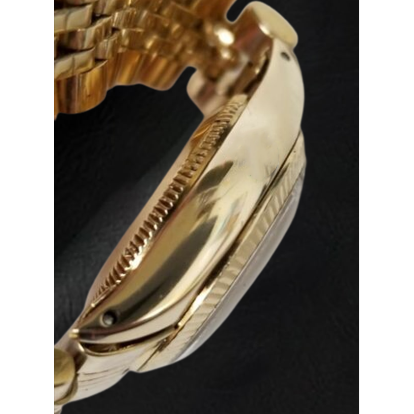 Rolex Oyster Prepetual 24 mm Champagne Stick Dial Yellow Gold Watch