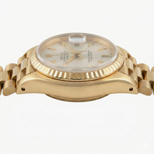 Rolex President Stick Dial Fluted Bezel Yellow Gold Lady Watch