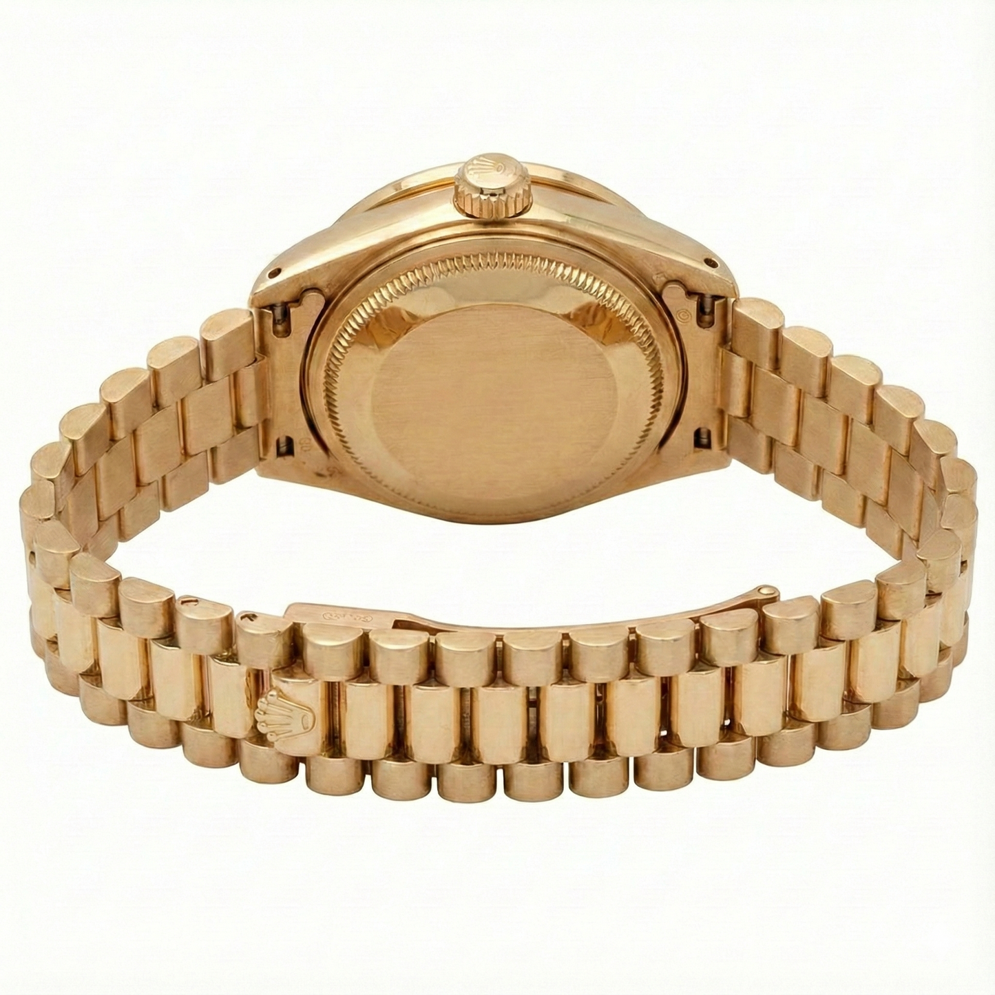 Rolex President Style Mother Of Pearl Natural Earth Mined Diamond Dial Watch Gold Bezel