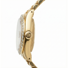 Rolex President Style Mother Of Pearl Natural Earth Mined Diamond Dial Watch Gold Bezel