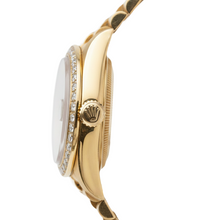 Rolex President Style Mother Of Pearl Natural Earth Mined Diamond Dial Watch Gold Bezel