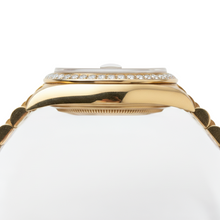 Rolex President Style Mother Of Pearl Natural Earth Mined Diamond Dial Watch Gold Bezel