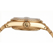 Rolex President Style Watch Blue Natural Earth Mined Diamond Dial Bezel Datejust Yg