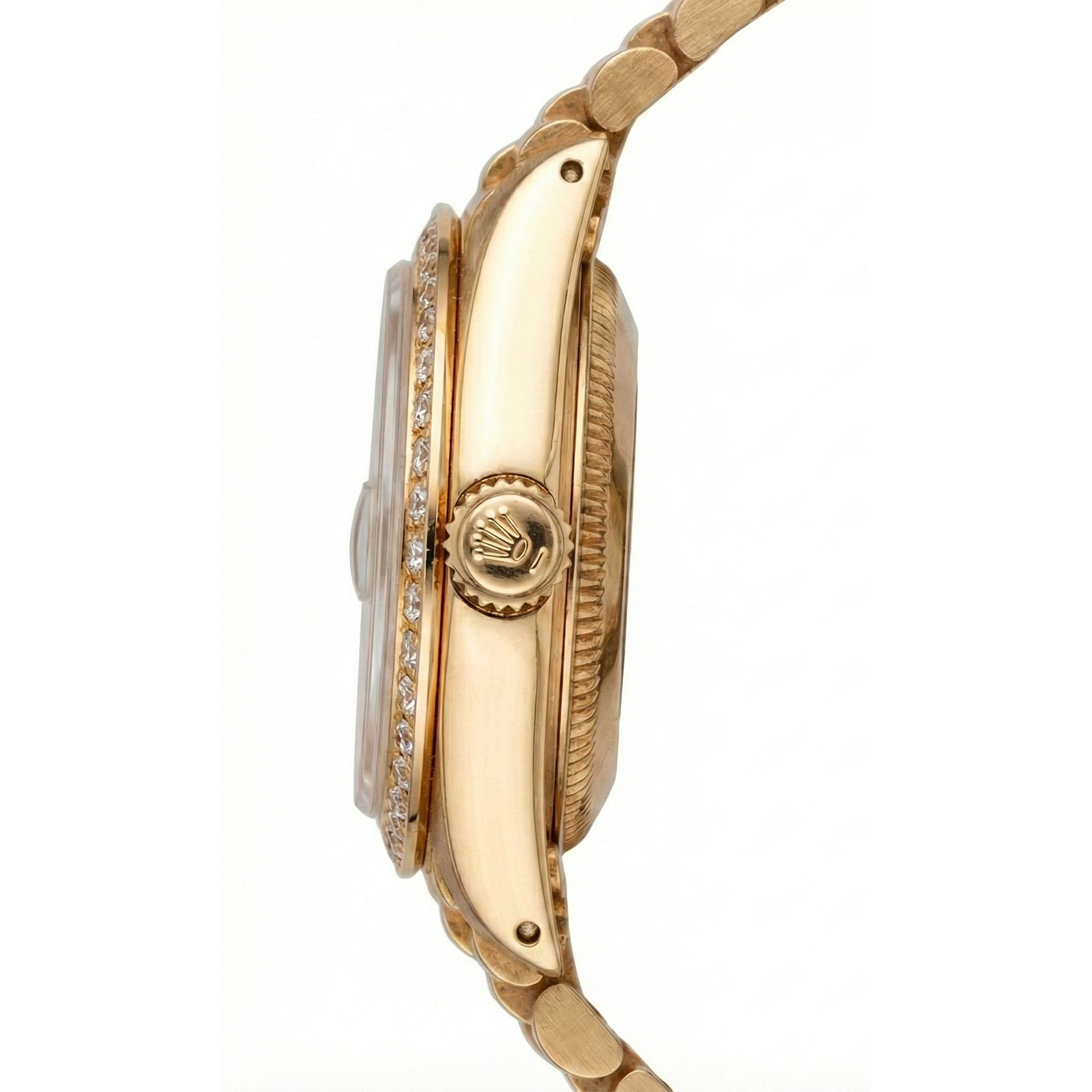 Rolex Presidential Style Ladies Watch White Diamond Dial Bezel