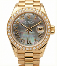 Rolex Presidential Style Lady Watch yg Mop Roman Dial Diamond Bezel