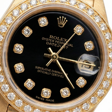 Rolex Presidential Style Watch Black Natural Earth Mined Diamond Dial Bezelyg Datejust