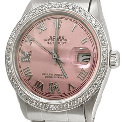 Rolex QUICK SET Pink Roman Dial Natural Earth Mined Diamond Bezel Oyster Bracelet Men Watch 36 mm QUICK SET
