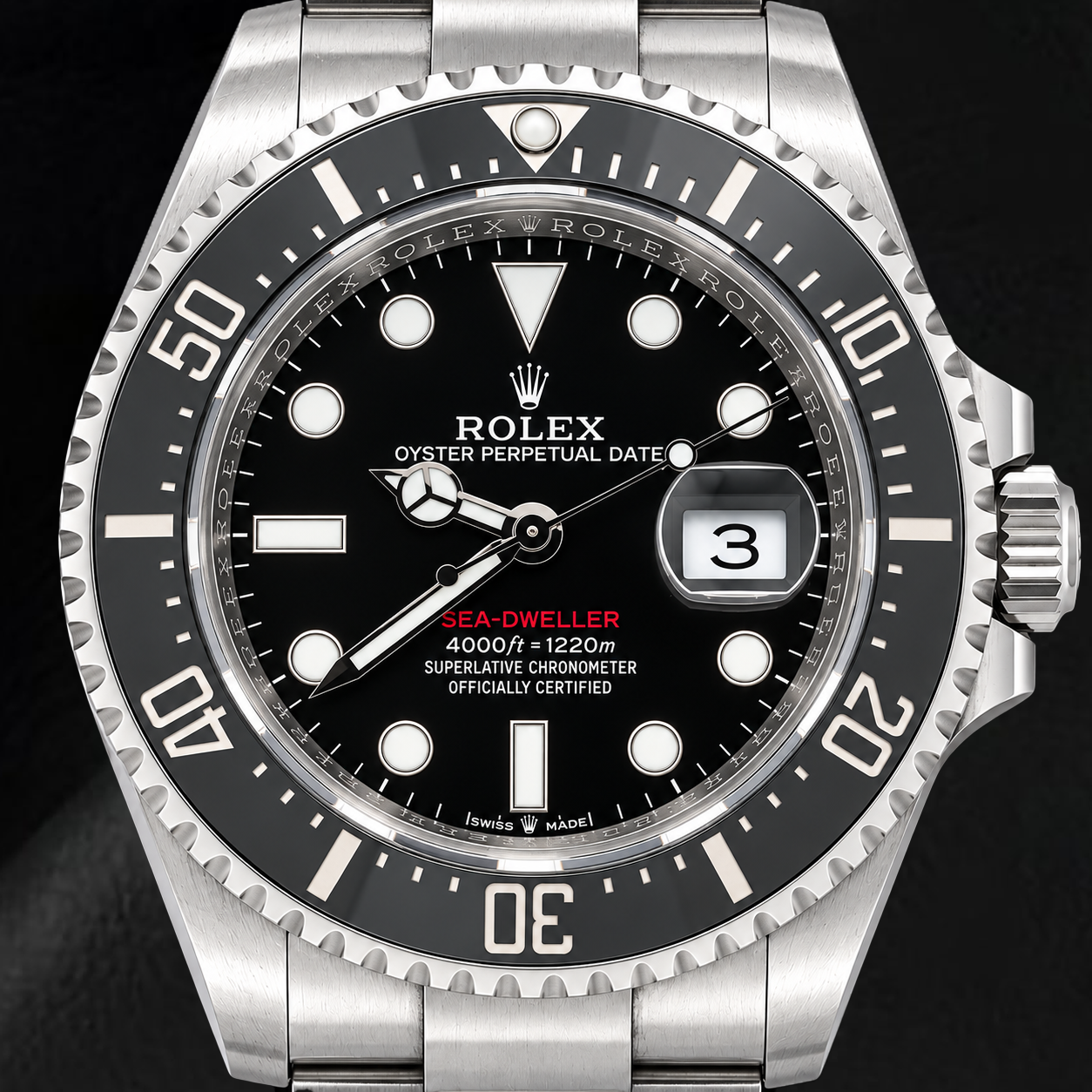 Rolex Sea-Dweller 126600 43mm Black Luminous Dial Stainless Steel Watch