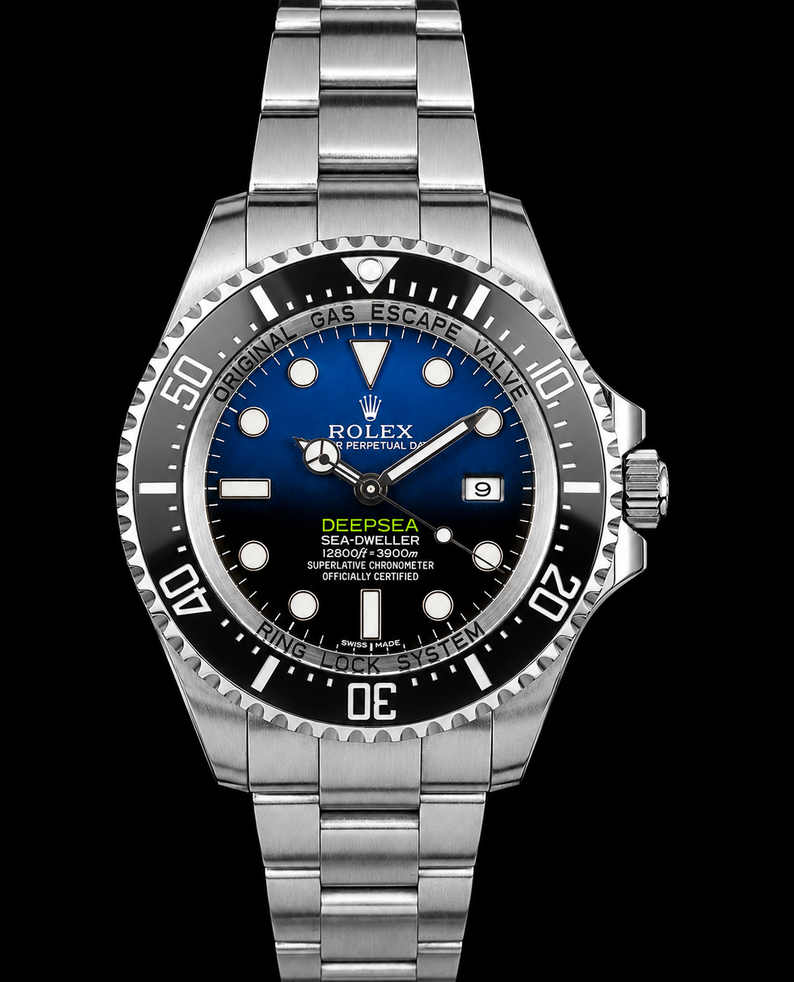 Rolex Sea-Dweller Deepsea 44mm 116660 James Cameron Blue Gradient Dial Stainless Steel Oyster Bracelet Watch