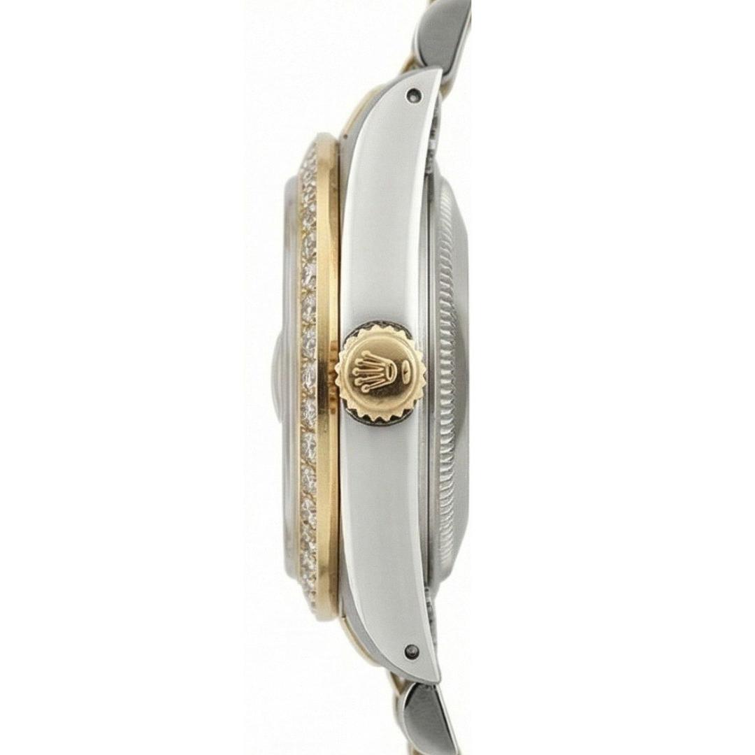 Rolex Silver Natural Earth Mined Diamond Dial Datejust Women Watch Two Tone Bracelet