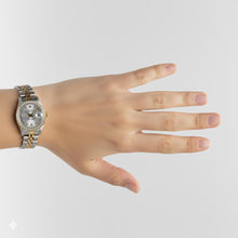 Rolex Silver Natural Earth Mined Diamond Dial Datejust Women Watch Two Tone Bracelet P2