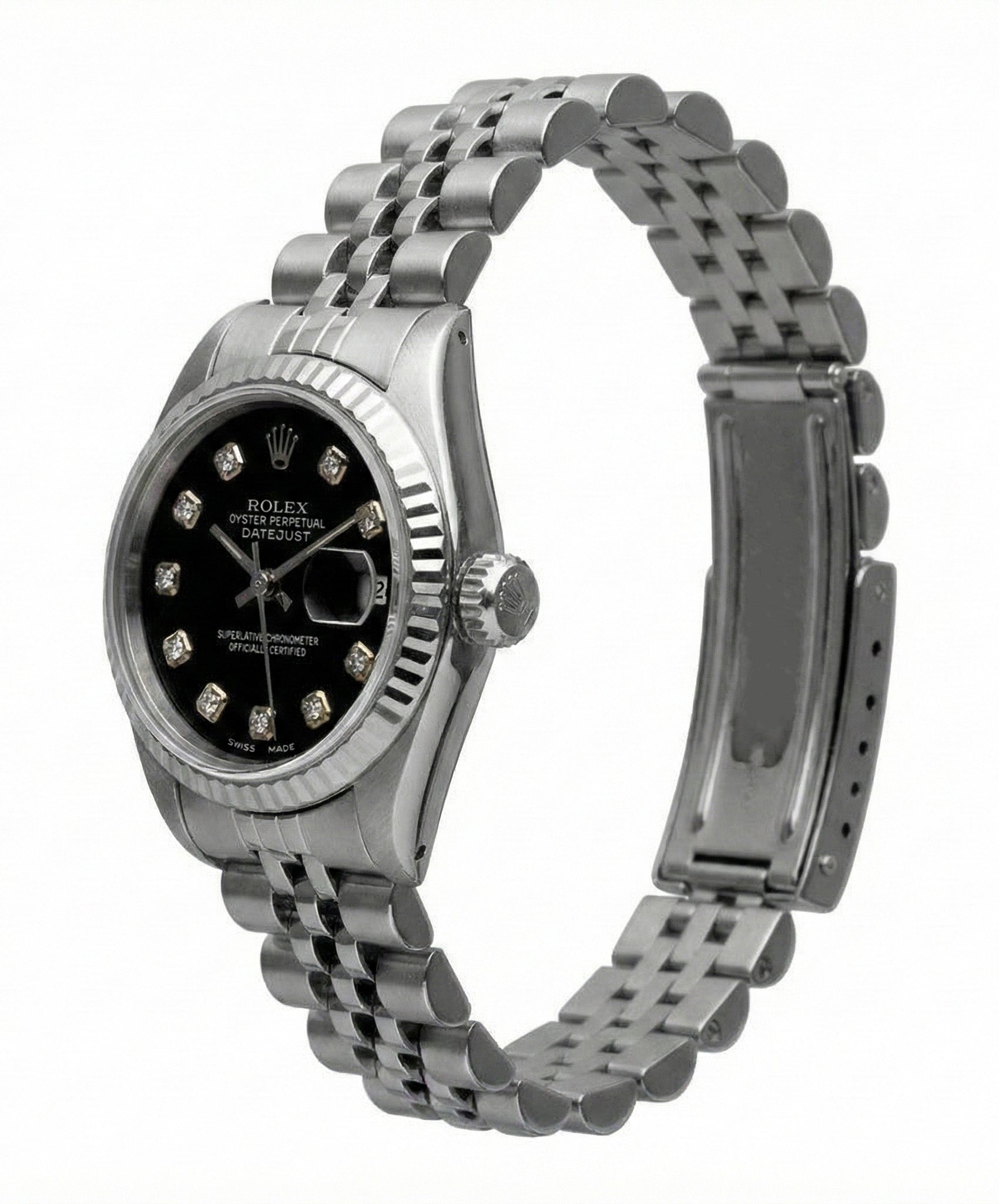 Rolex Stainless Steel Jubilee Bracelet Diamond Dial Datejust Watch