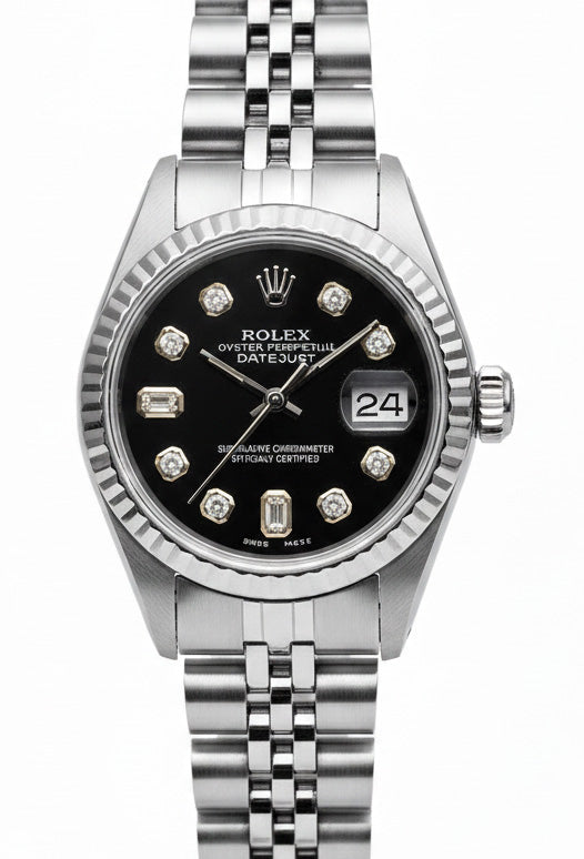 Rolex Stainless Steel Jubilee Bracelet Diamond Dial Datejust Watch