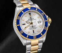 Rolex Submariner Date 16613 40mm Silver Diamond Dial Two Tone Watch