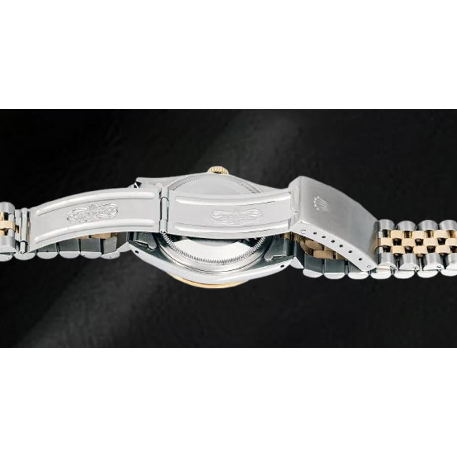 Rolex Two Tone Jubilee Bracelet Watch 36 Mm Dj White Diamond Dial Bezel