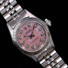 Rolex Watch Oyster Perpetual Stainless Steel Fluted Bezel Diamond Dial