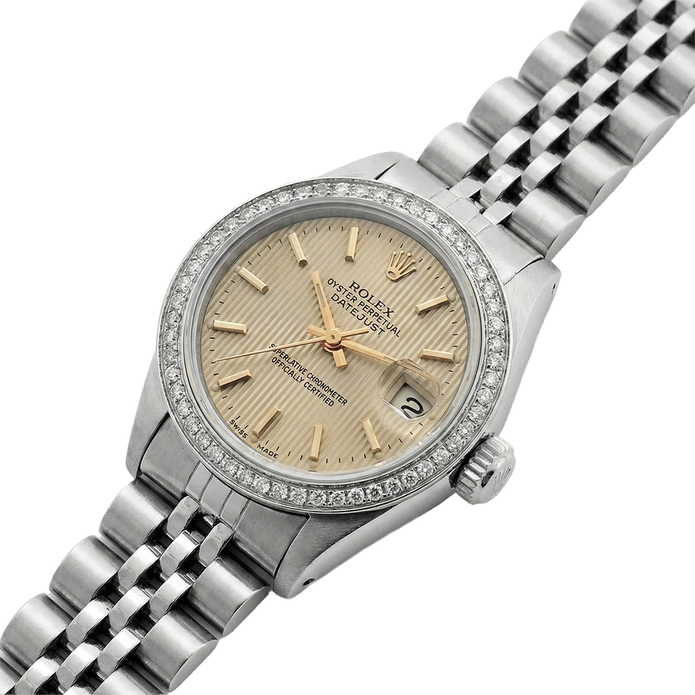 Rolex Women Datejust Watch Ss Jubilee Champange Stick Dial Rolex