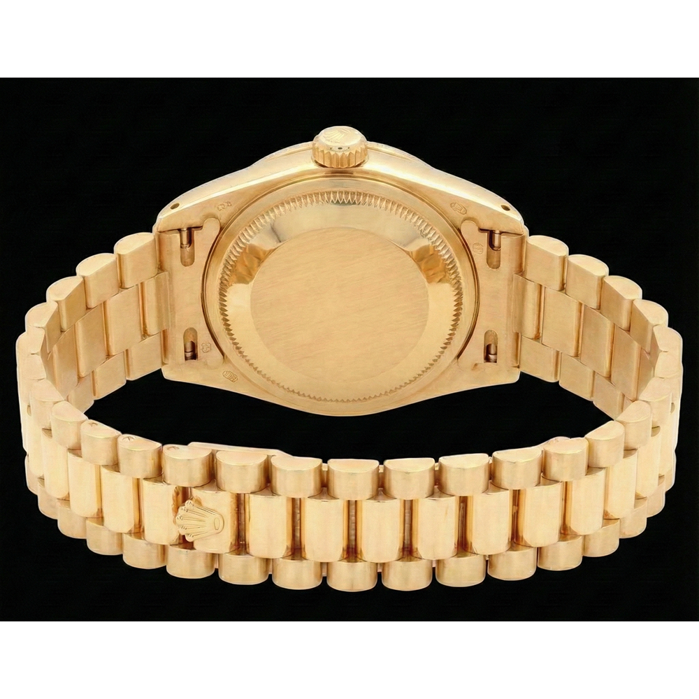 Rolex Women President Style Watch Yellow Gold Diamond Mop Dial