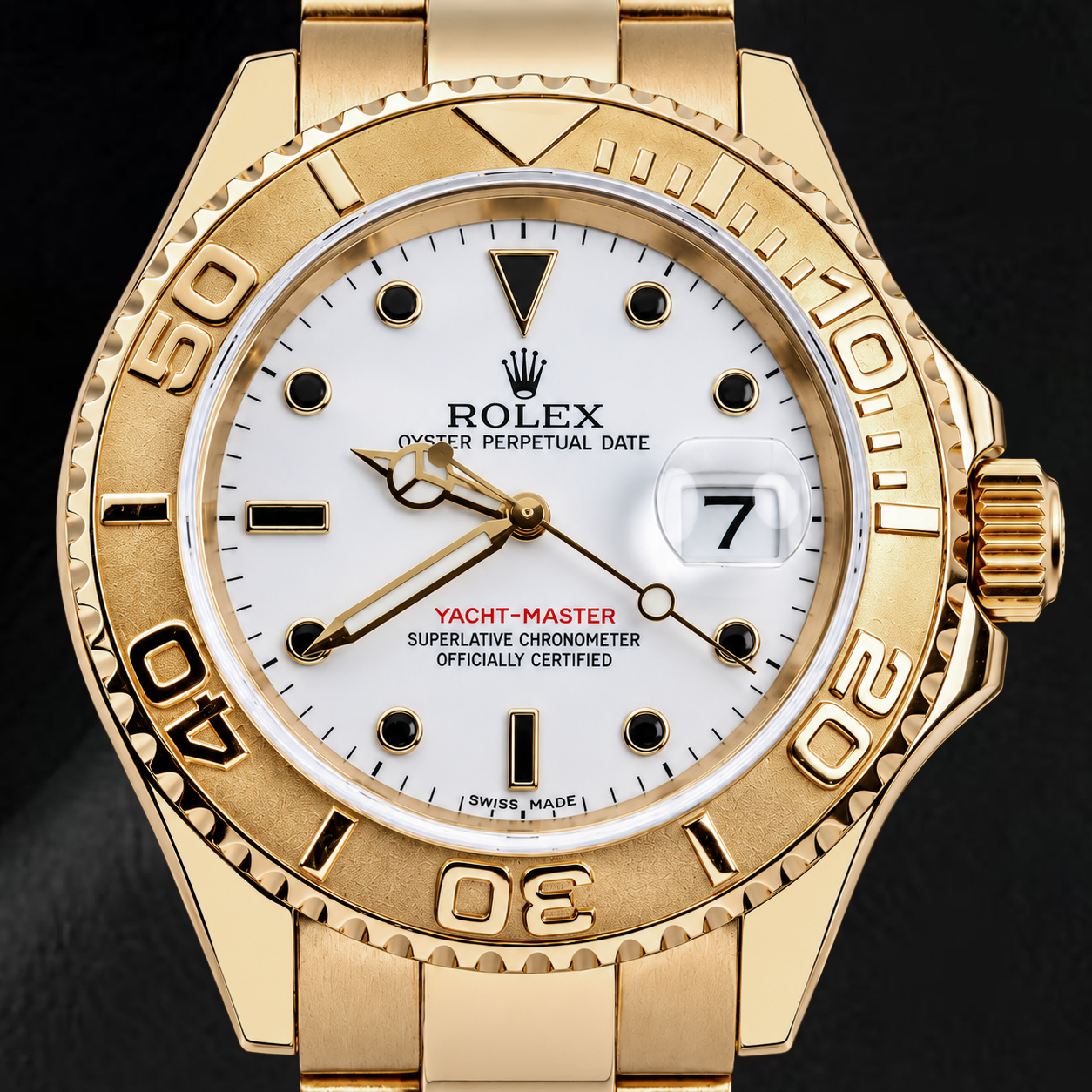 Rolex Yacht-Master 16628 40mm White Dial Yellow Gold Watch
