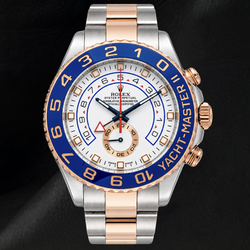 Rolex Yacht Master II 116681 44mm White Dial Blue Ceramic Bezel Two Tone Watch