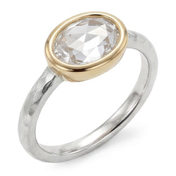 Rose Cut Brilliant Diamond Solitaire Engagement Ring 1.50 ct