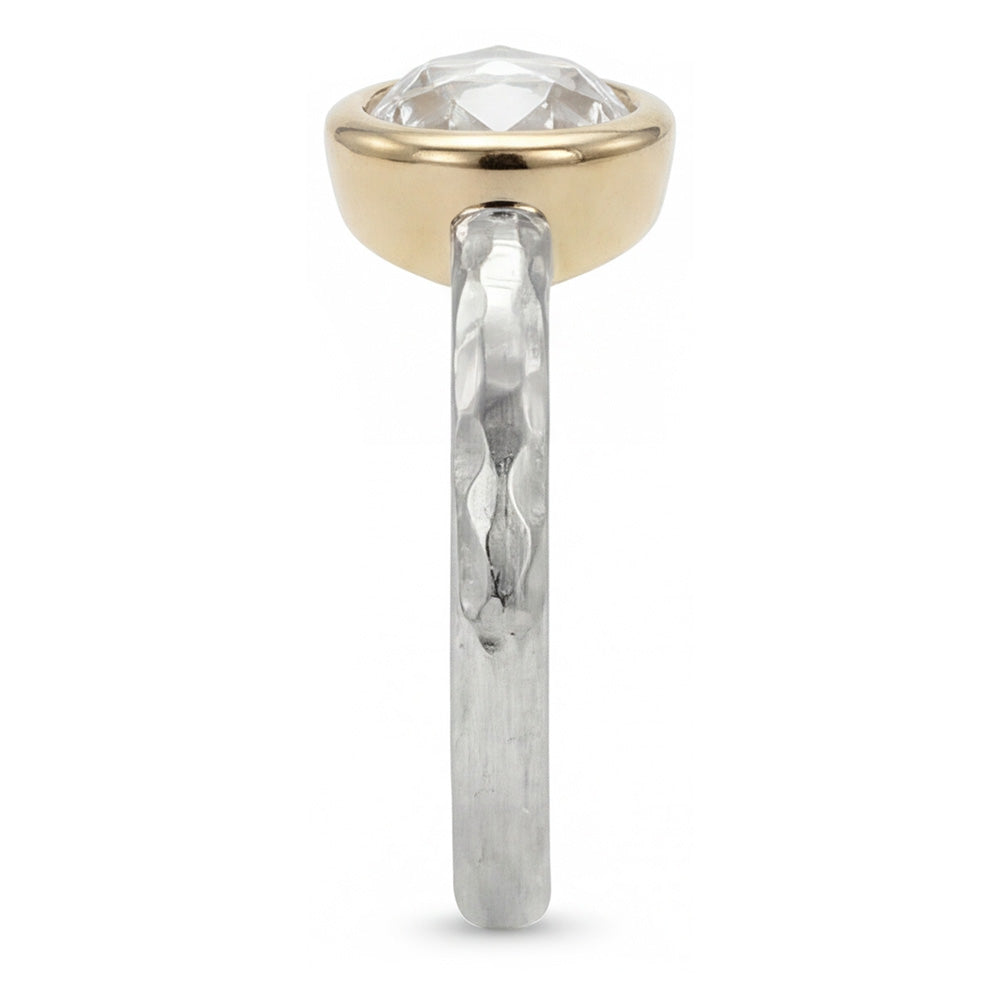 Rose Cut Brilliant Diamond Solitaire Engagement Ring 1.50 ct