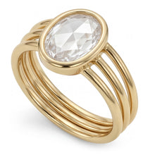 Rose Cut Single Stone Ring – Brilliant Diamond 3 ct 14K Yellow