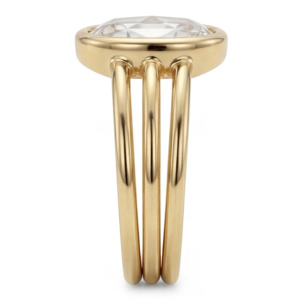 Rose Cut Single Stone Ring – Brilliant Diamond 3 ct 14K Yellow