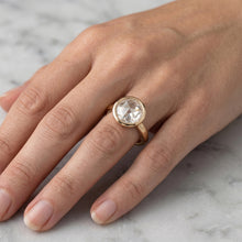 Rose Cut Solitaire Engagement Ring – Diamond 2.75 ct 14K Yellow