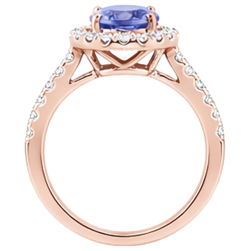 Rose Gold 14K 15.40 Carats Tanzanite With Natural Earth Mined Diamonds Ring New